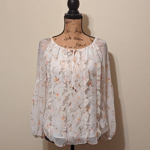 Pretty White House Black Market Blouse 2P
